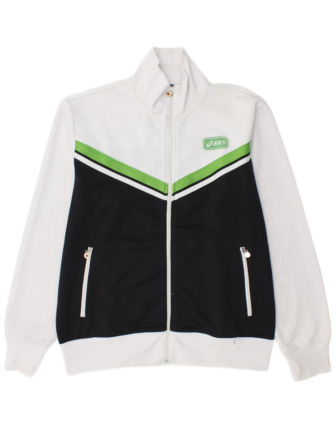 Asics Mens Tracksuit Top Jacket XL Preto Colourblock Poliéster
