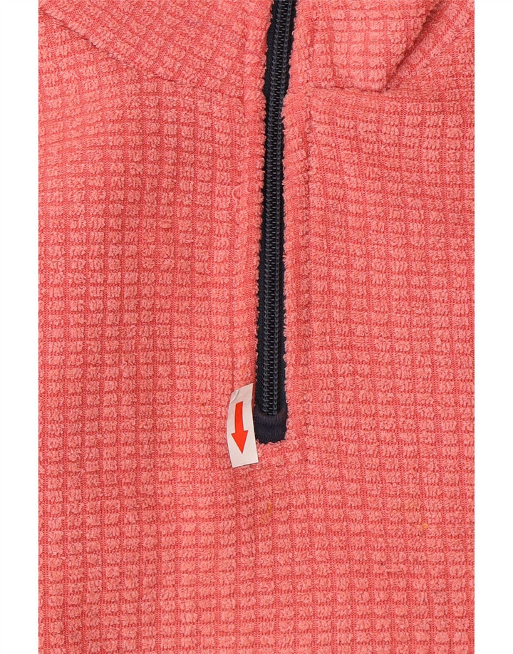 Suéter de lã feminino Weird Fish com zíper e pescoço Reino Unido 16 grande poliéster rosa