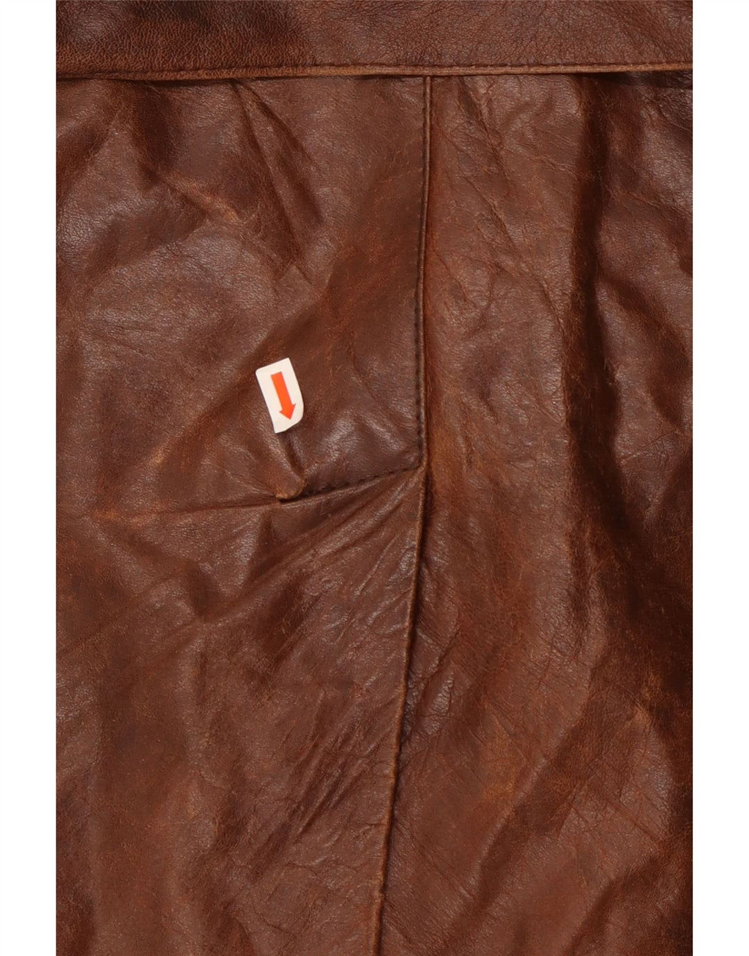 Casaco masculino de couro militar com peito duplo VINTAGE IT 50 grande marrom