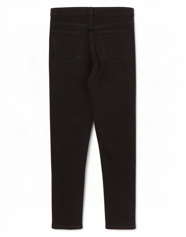 Calça jeans feminina Marks & Spencer super skinny UK 16 grande W34 L30 algodão preto