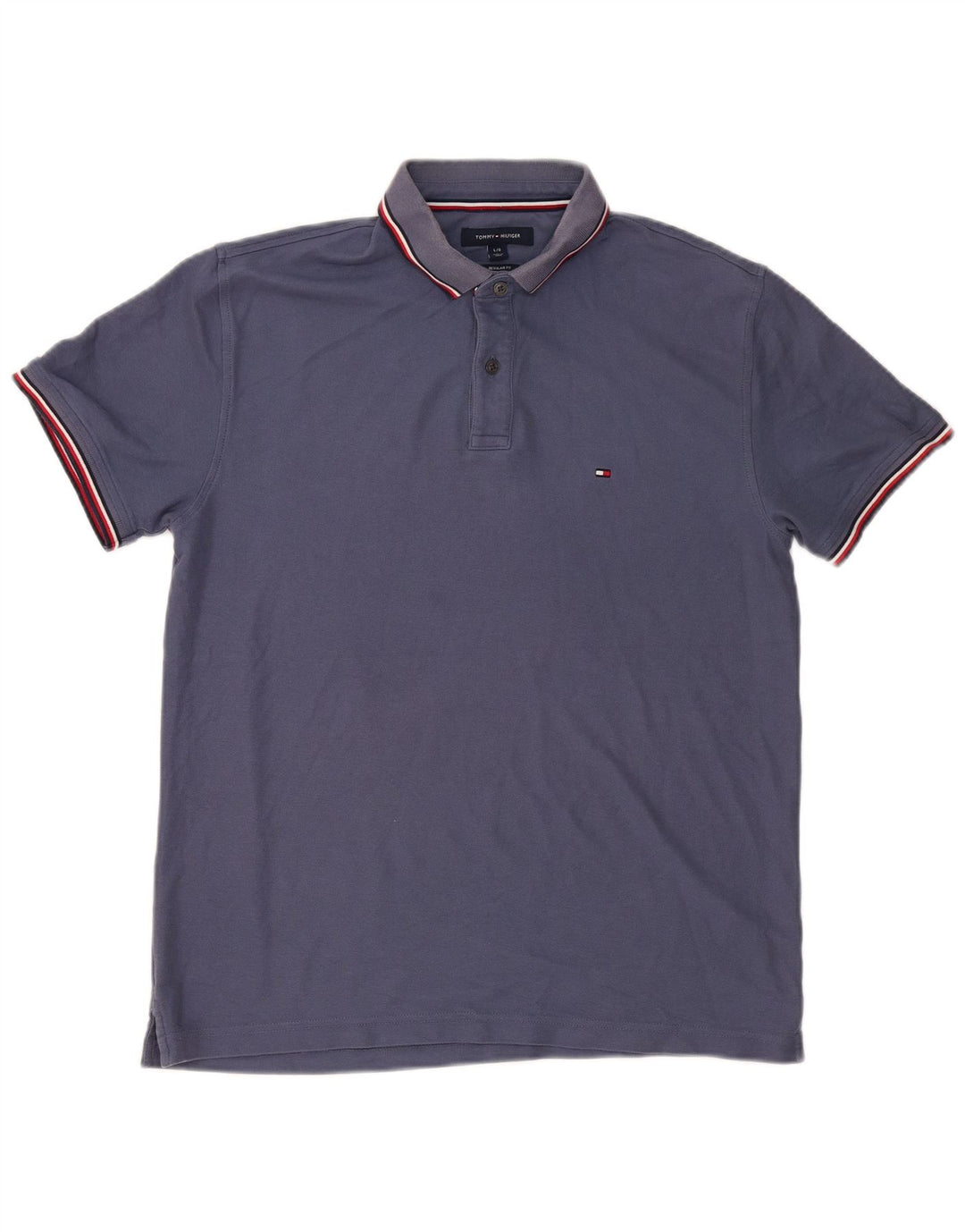 Camisa polo masculina TOMMY HILFIGER regular fit grande algodão azul marinho