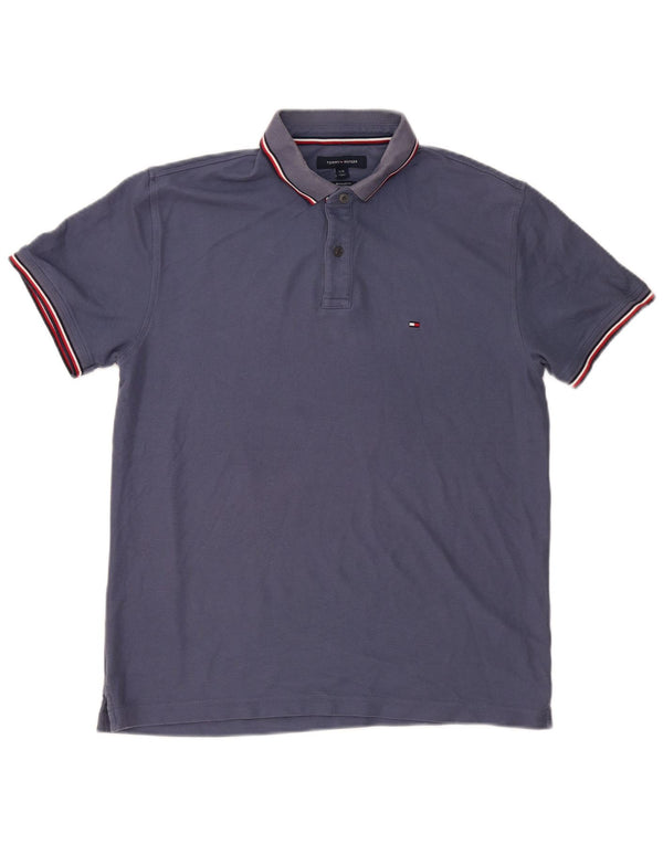 Camisa polo masculina TOMMY HILFIGER regular fit grande algodão azul marinho