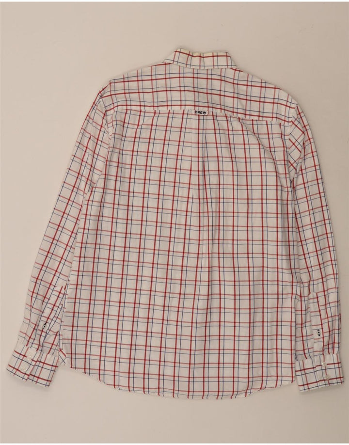 CREW CLOTHING Camisa masculina clássica de ajuste grande algodão xadrez branco