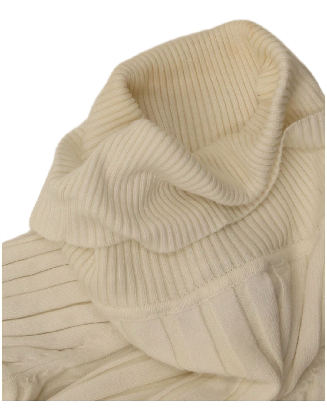Top feminino Zara com gola redonda e manga comprida Reino Unido 10 viscose branca pequena