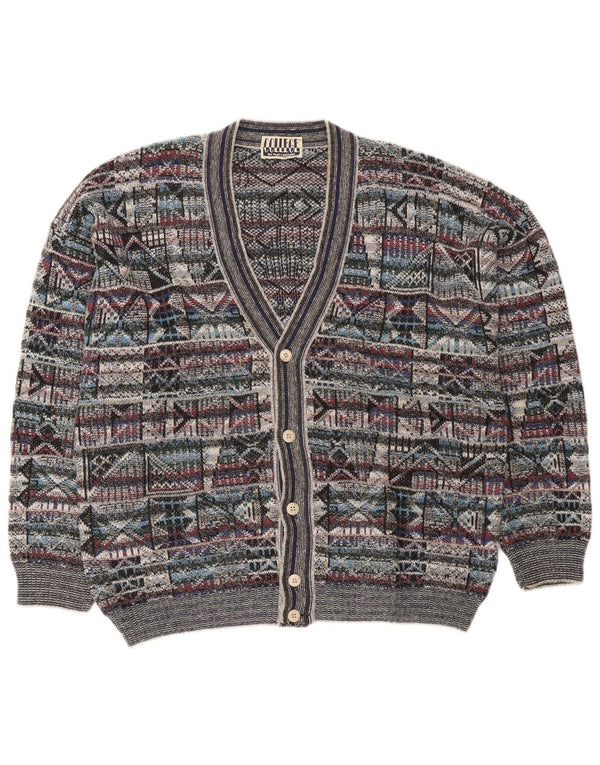 Suéter cardigã masculino College By Marcazzani IT 54 XL multicolorido retrô