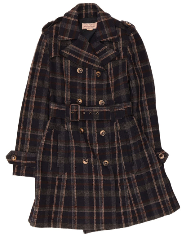 Trench Coat feminino Marlboro Classics IT 44 médio preto xadrez