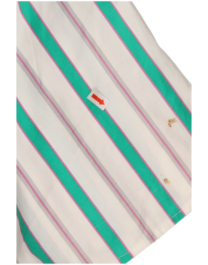 Camisa Benetton Mulher UK 18 XL Listrada Branca