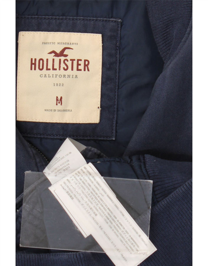 Jaqueta bomber masculina Hollister Reino Unido 38 algodão azul marinho médio