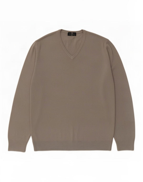 Suéter masculino Marks & Spencer Blue Harbor com decote em V XL cinza acrílico
