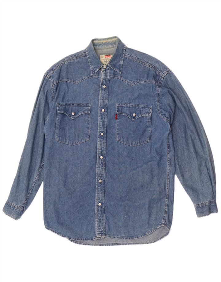 Camisa jeans masculina Levi's pequena azul