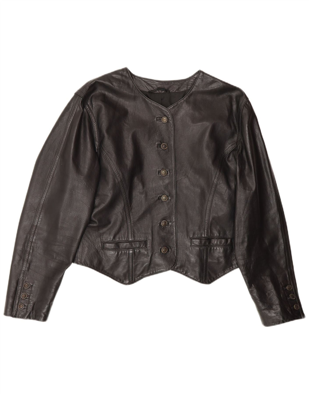 Jaqueta de couro feminina BOGNER Reino Unido 14 médio preto