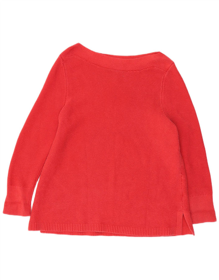 WHITE STUFF Suéter feminino com gola canoa Reino Unido 22 3XL algodão vermelho