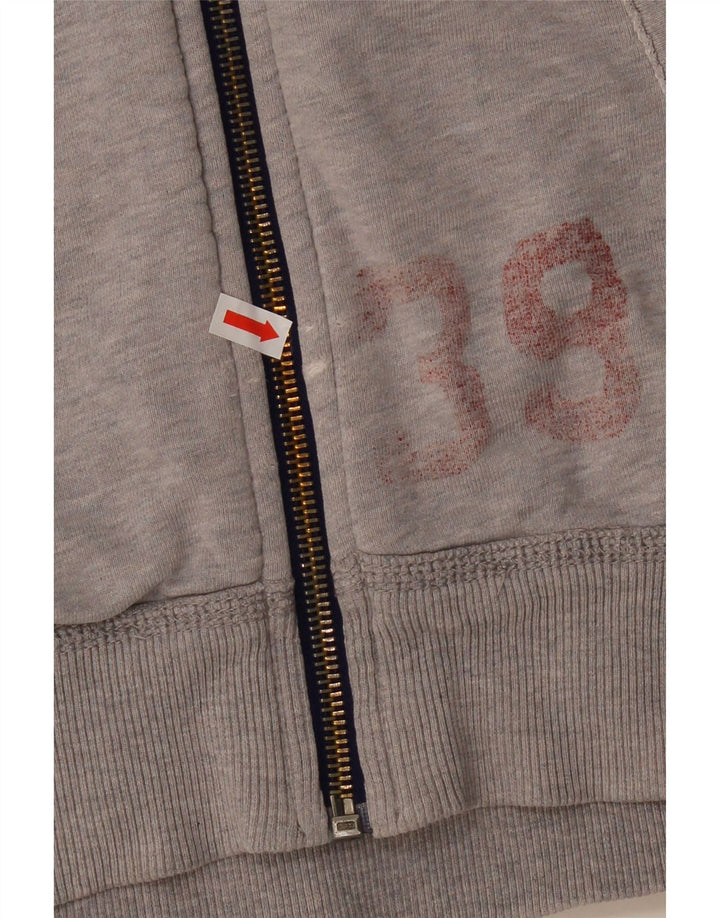 TOMMY HILFIGER Suéter masculino com capuz e zíper gráfico pequeno algodão cinza