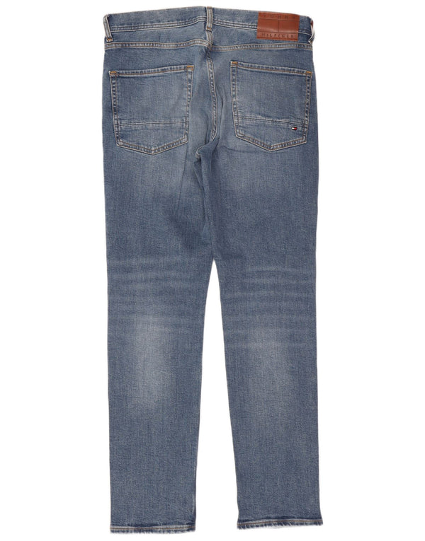Tommy Hilfiger Masculino Denton Straight Jeans W32 L30 Azul Algodão