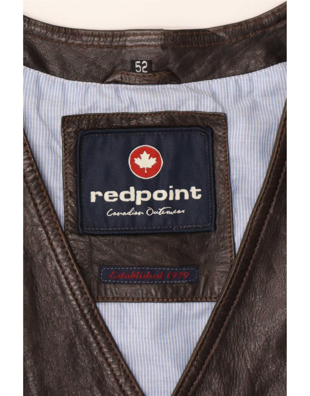 Colete de couro masculino Redpoint IT 52 XL Marrom