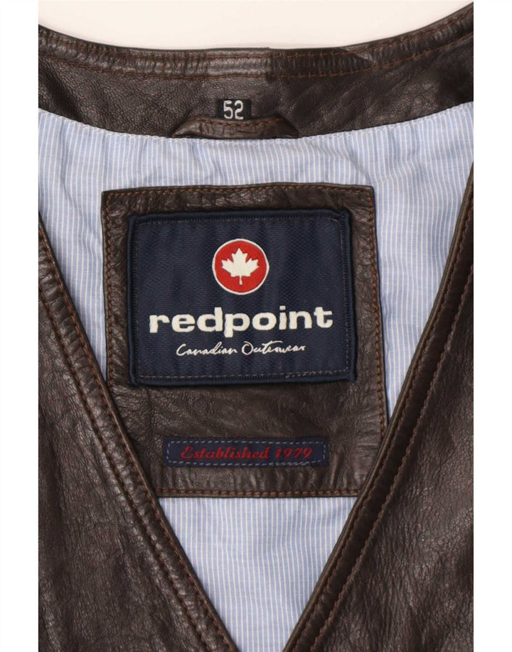 Colete de couro masculino Redpoint IT 52 XL Marrom