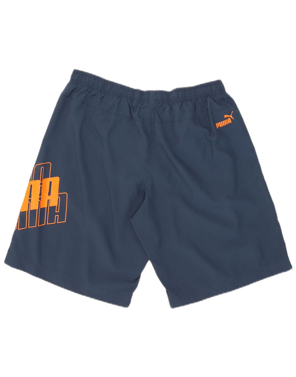 Shorts esportivos gráficos masculinos Puma grandes azul marinho
