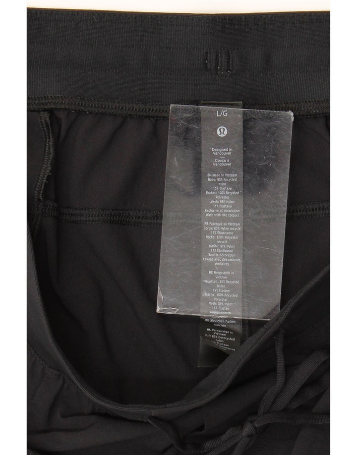 Lululemon Shorts esportivos femininos grandes de nylon preto