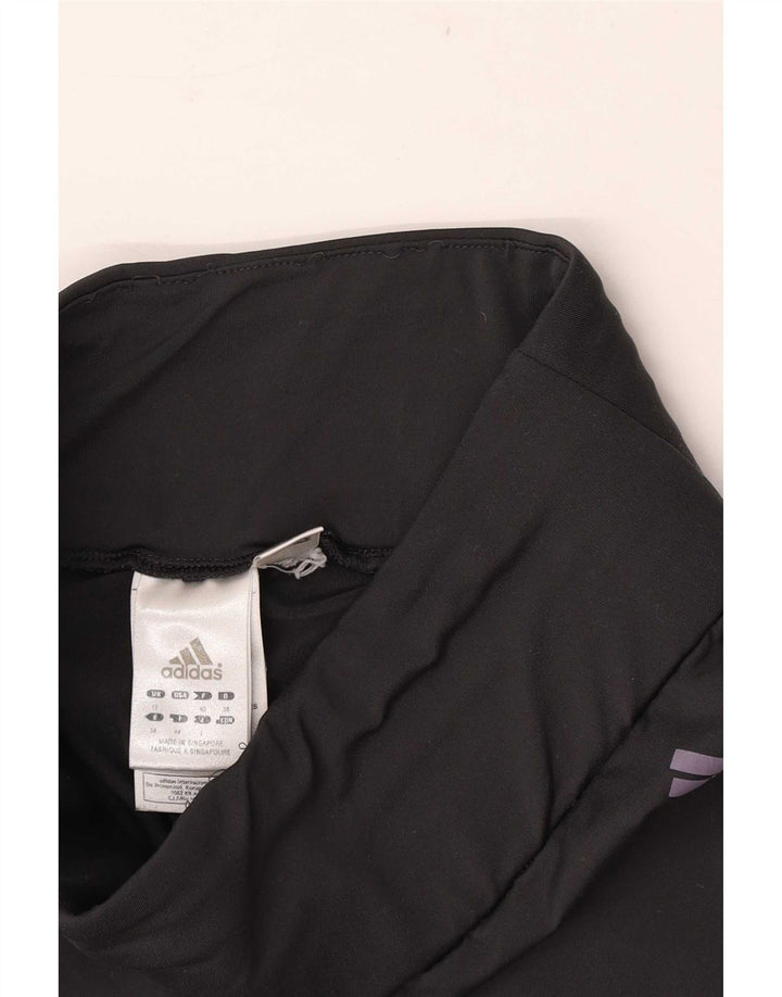 Adidas Womens Capri Leggings UK 12 Médio Preto Poliéster Esportes
