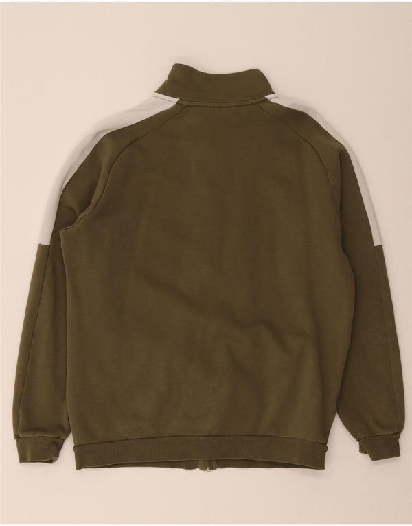Puma Mens Tracksuit Top Jacket Medium Khaki Colourblock Algodão