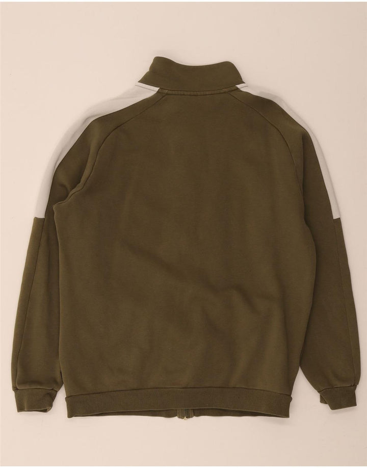 Puma Mens Tracksuit Top Jacket Medium Khaki Colourblock Algodão