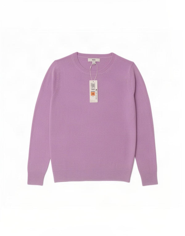 Suéter feminino Marks & Spencer com gola redonda Reino Unido 10 pequeno roxo