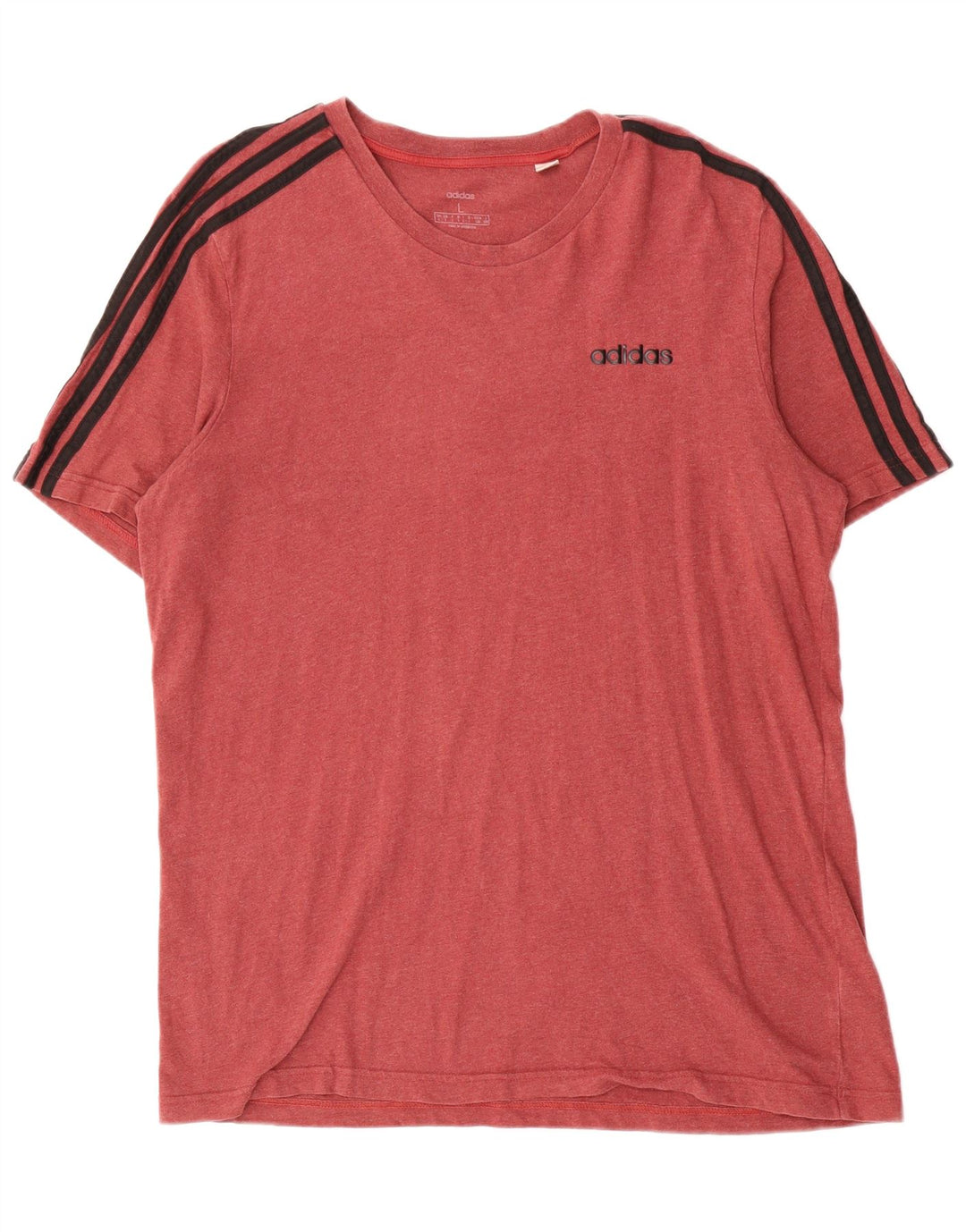 Adidas Mens Camiseta Top Grande Algodão Vermelho
