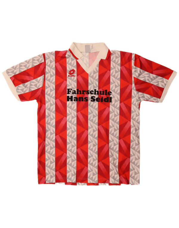 Camisa pólo gráfica masculina Lotto 2XL poliéster listrado vermelho