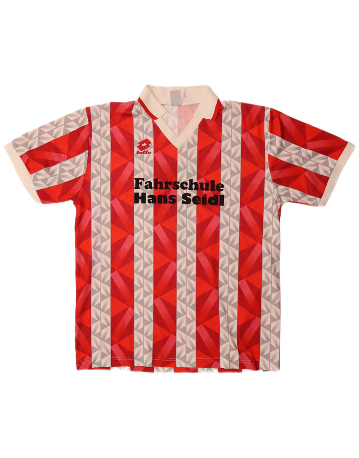 Camisa pólo gráfica masculina Lotto 2XL poliéster listrado vermelho