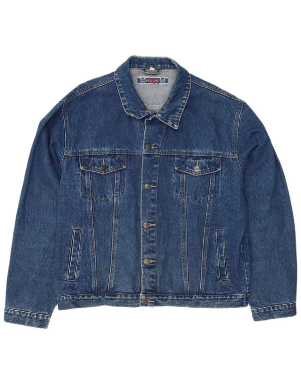 Jaqueta jeans masculina vintage UK 42 XL algodão azul