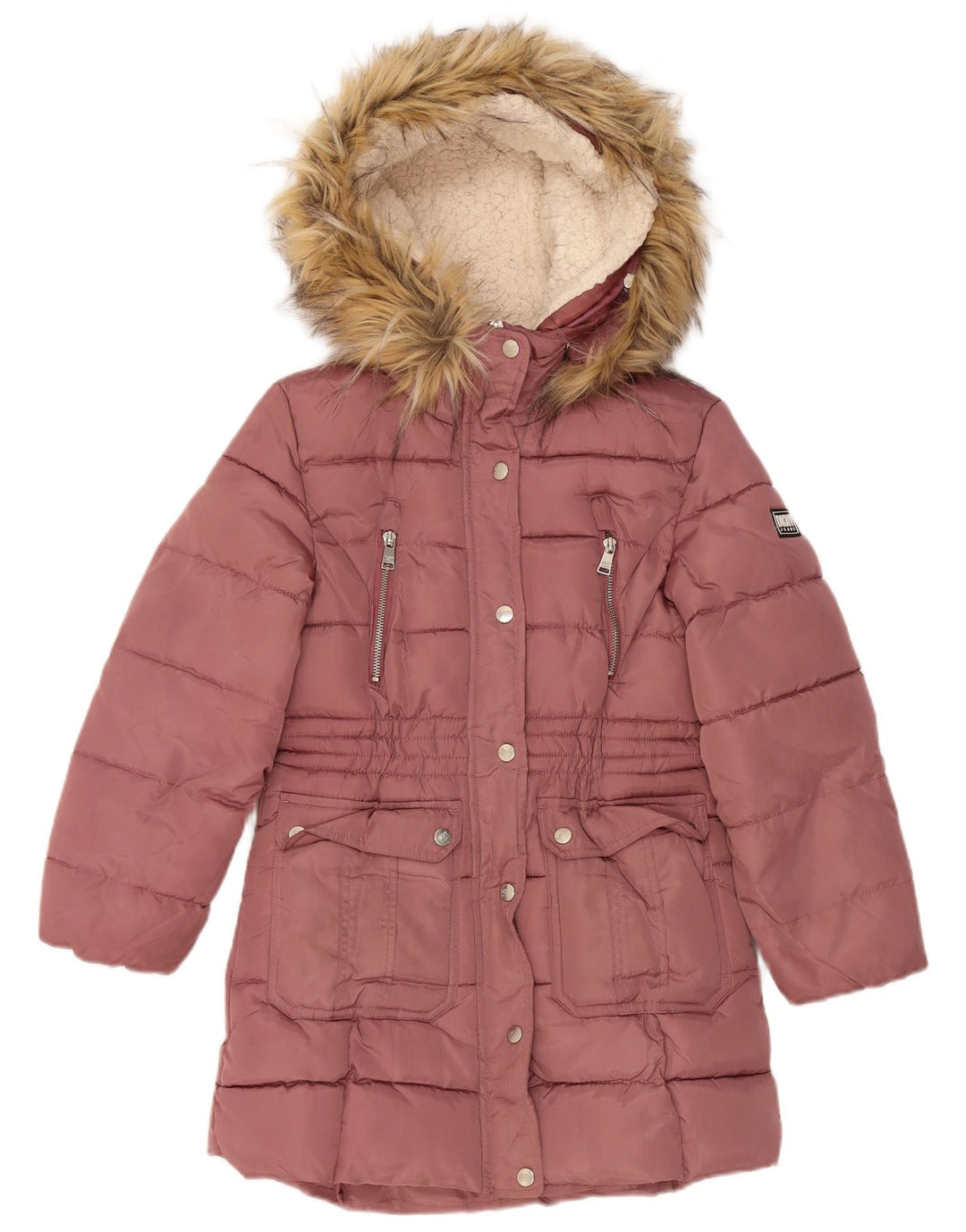 Dkny Casaco acolchoado com capuz para meninas 10-11 anos poliéster rosa médio