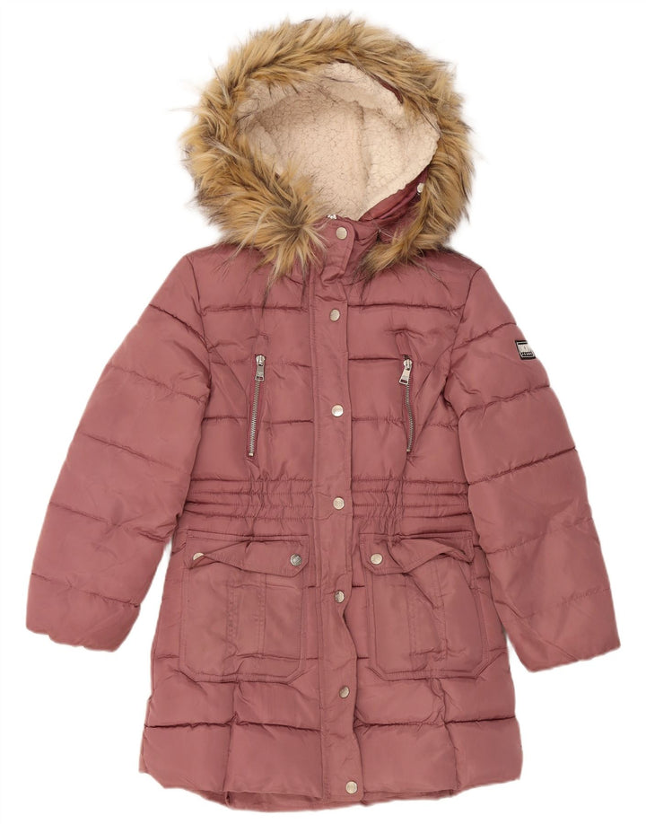 Dkny Casaco acolchoado com capuz para meninas 10-11 anos poliéster rosa médio