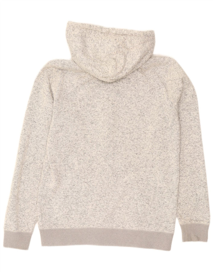 Suéter masculino Quiksilver com capuz e zíper grande poliéster manchado cinza