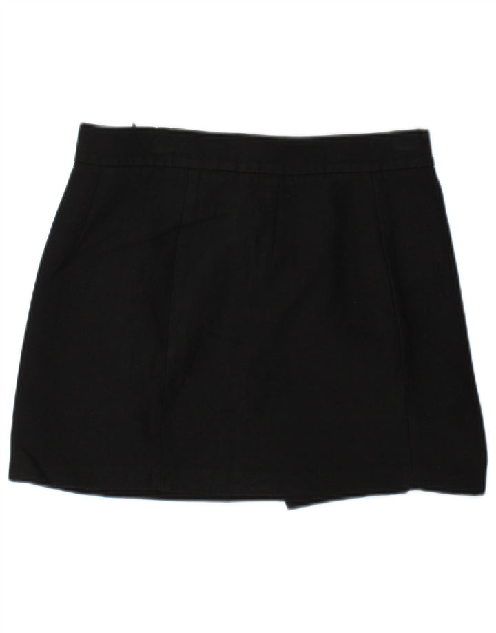 Mini saia feminina Zara pequena W27 poliéster preto