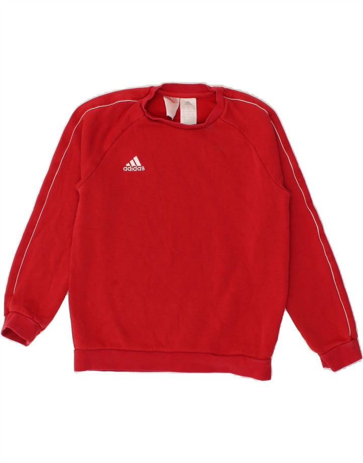 ADIDAS Boys Sweatshirt Jumper 11-12 Years Red Cotton Vintage Adidas and Second-Hand Adidas from Messina Hembry 