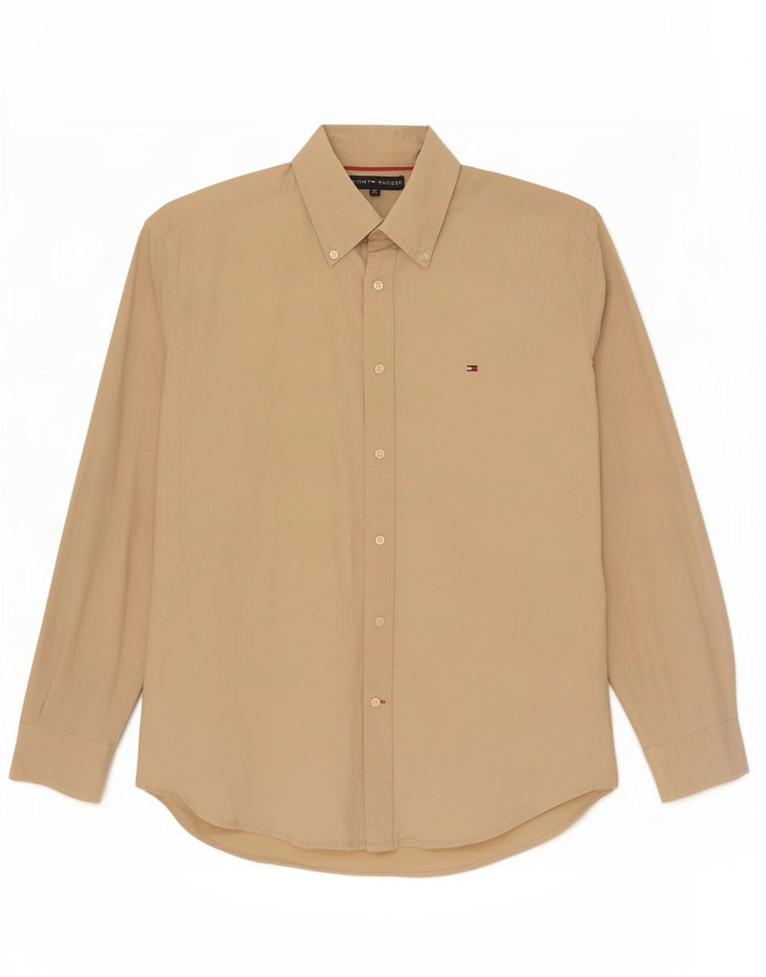 Camisa masculina Tommy Hilfiger algodão bege médio