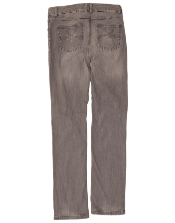 Jeans retos femininos Marks & Spencer Reino Unido 14 grande W32 L31 algodão cinza