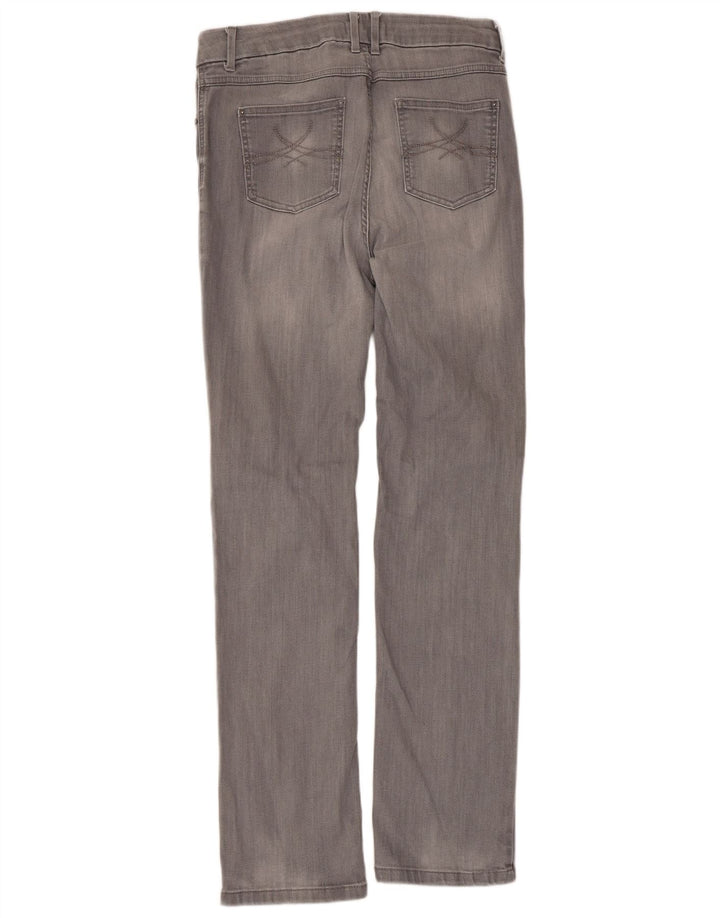 Jeans retos femininos Marks & Spencer Reino Unido 14 grande W32 L31 algodão cinza