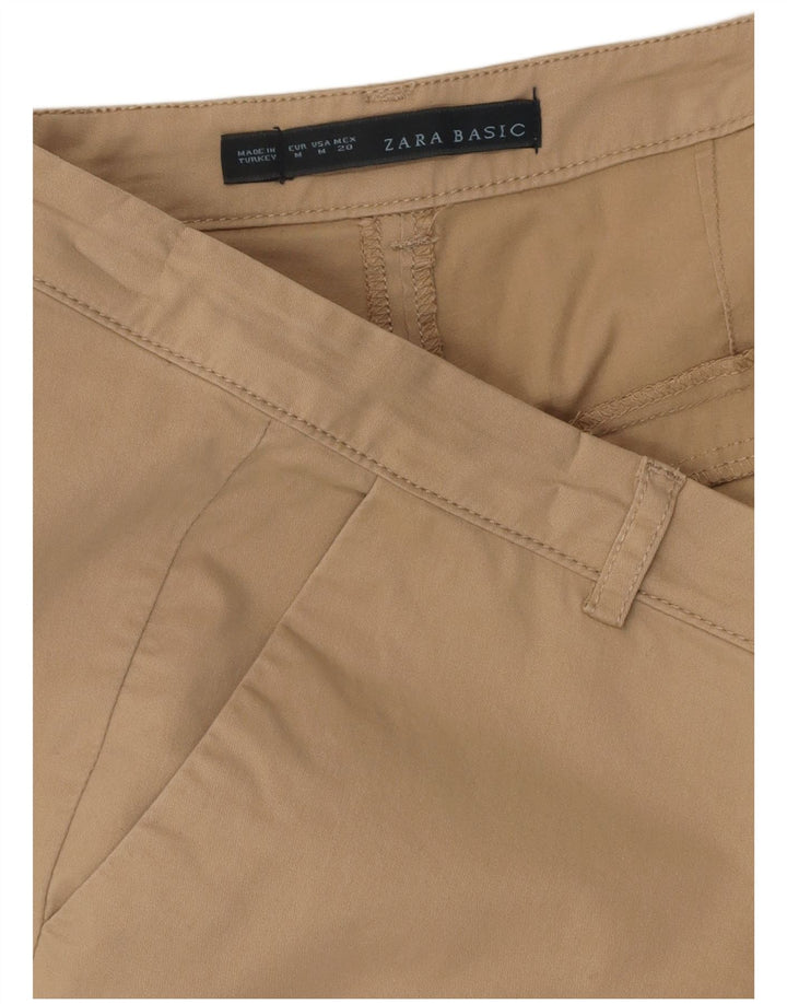 ZARA Shorts Chino Feminino Médio W28 Algodão Bege