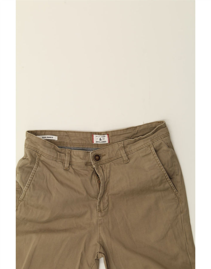 JACK & JONES Mens Marco Slim Chino Trousers W28 L32 Brown Cotton Vintage Jack & Jones and Second-Hand Jack & Jones from Messina Hembry 
