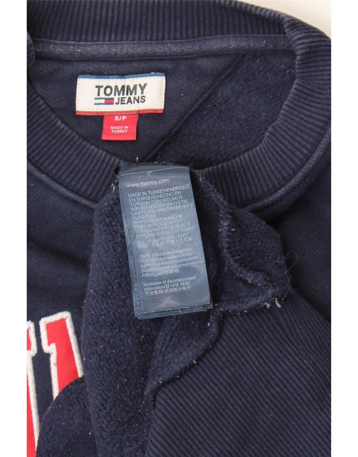 Tommy Hilfiger moletom feminino oversized jumper Reino Unido 10 pequeno azul marinho