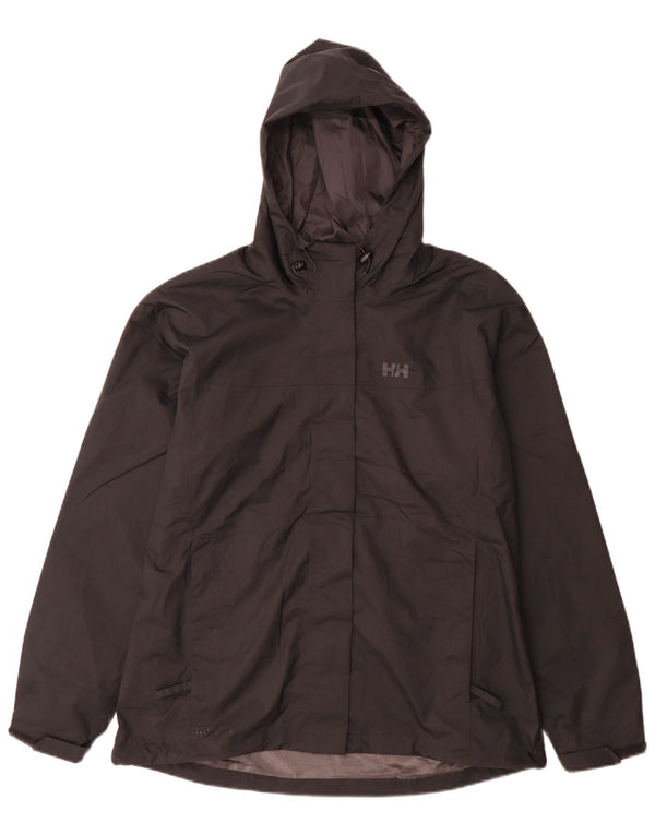 Jaqueta de chuva com capuz feminina Helly Hansen UK 18 XL poliéster preto