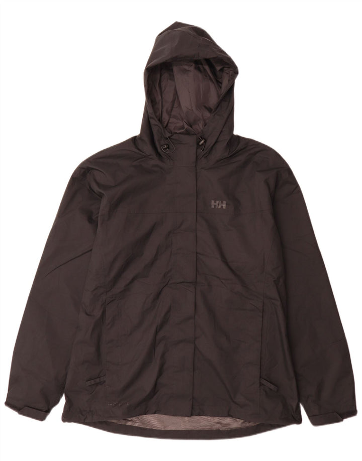 Jaqueta de chuva com capuz feminina Helly Hansen UK 18 XL poliéster preto