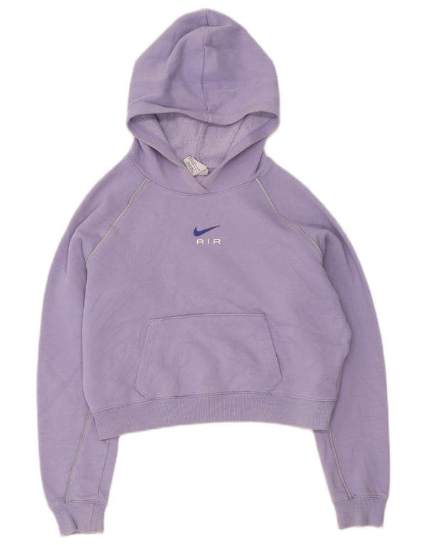 Jumper com capuz Nike Girls Crop Graphic 13-14 anos XL roxo algodão