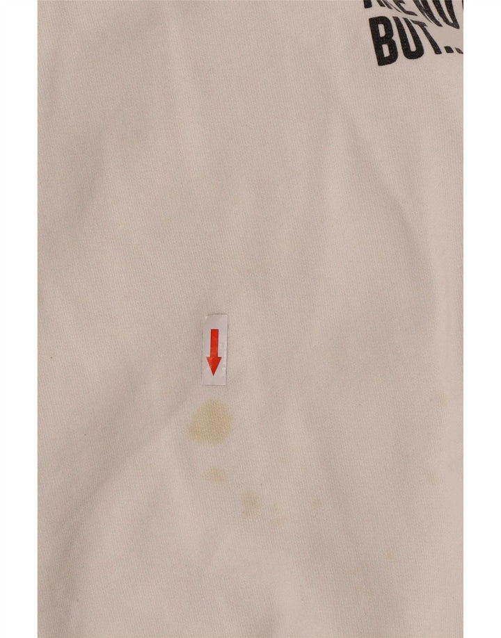 Zara moletom feminino com ajuste regular gráfico grande branco