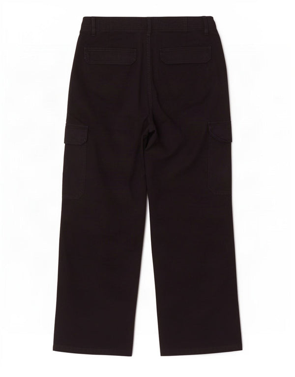 Calça cargo feminina Zara cintura alta solta ajuste UE 38 pequena W28 L27 preta