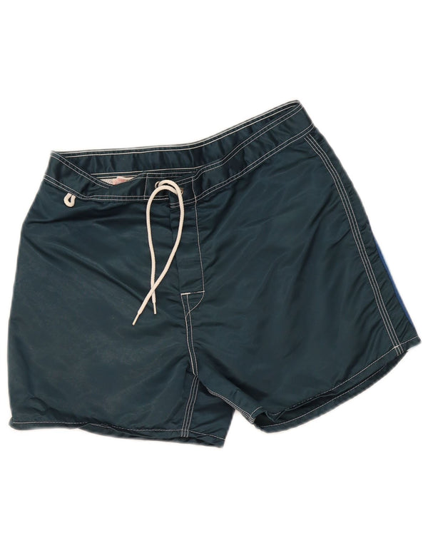 Shorts de natação masculino Sundek pequeno nylon listrado azul marinho