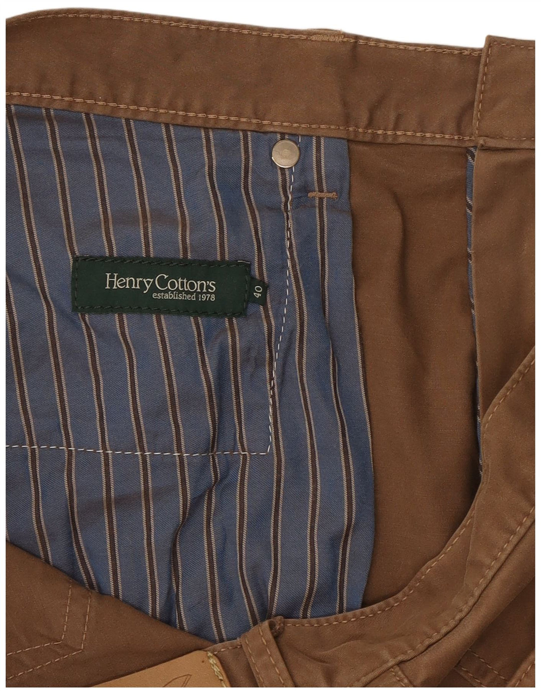 Calça casual reta masculina HENRY COTTONS W40 L29 marrom