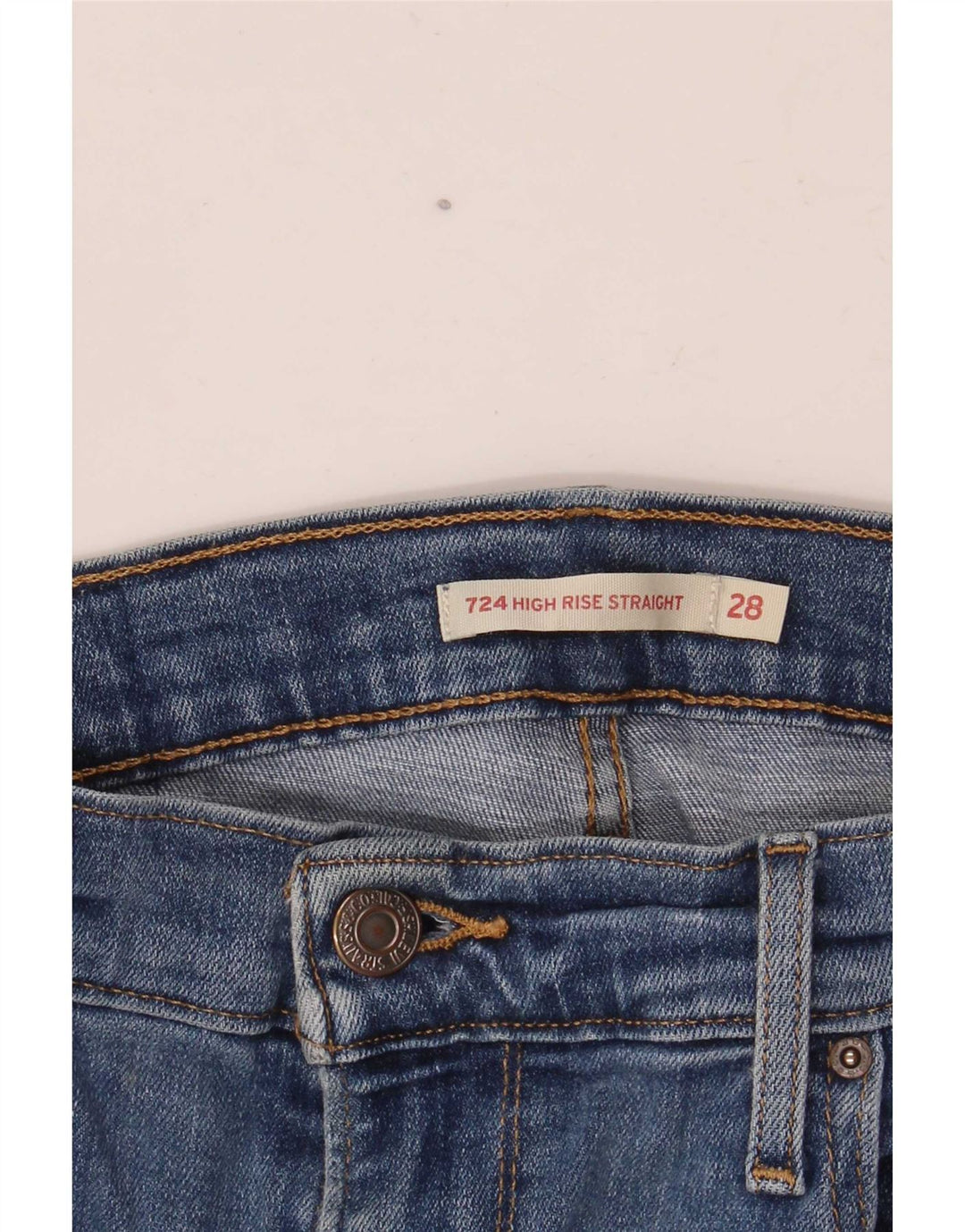 Calça jeans feminina Levi's 724 High Rise Straight W28 L28 Azul