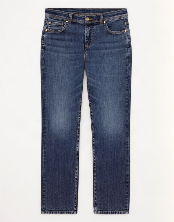 Jeans retos femininos Marks & Spencer Reino Unido 14 grande W32 L29 algodão azul